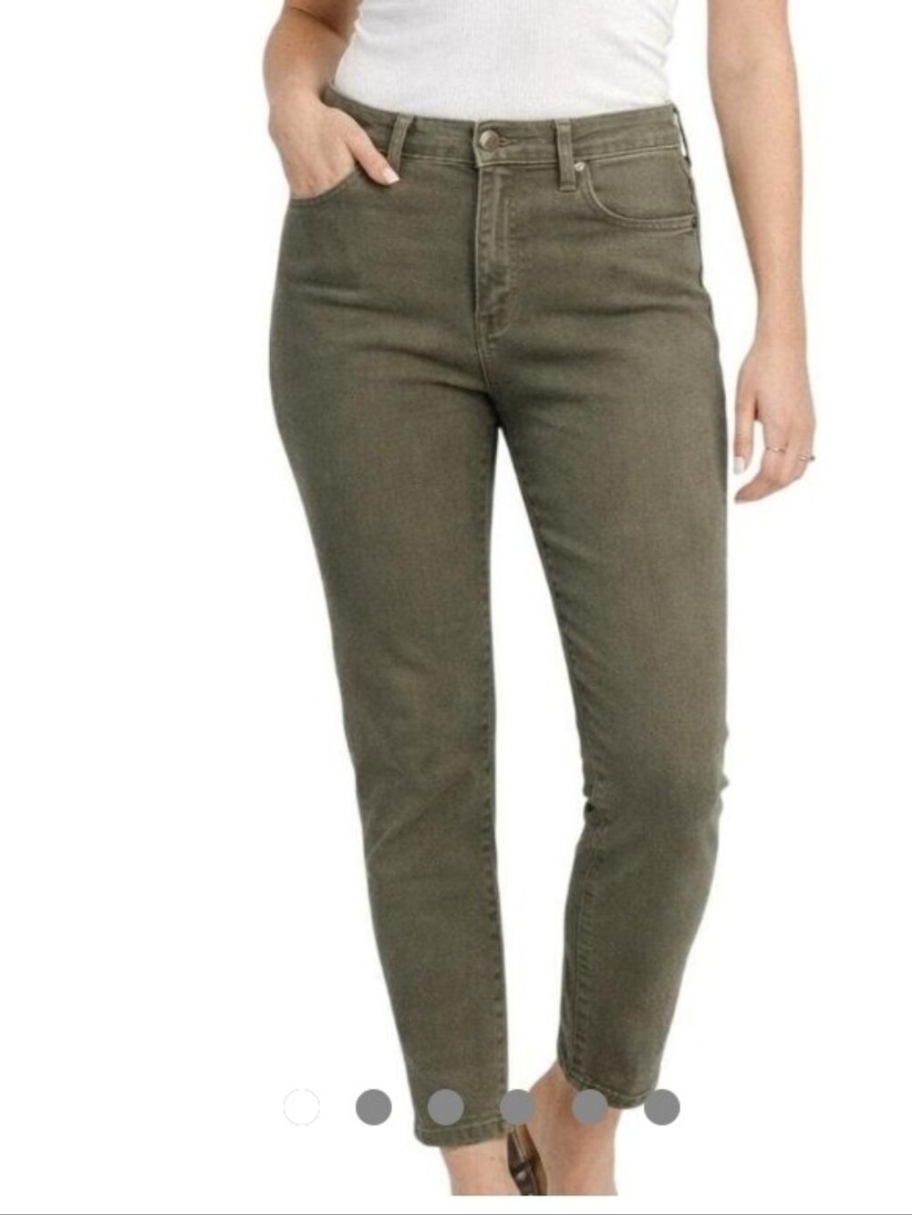 Revtown Women's Straight Leg Jeans in Olive Brown
